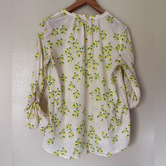 EDC Lemon Print V-Neck Cotton Blouse - Picture 5 of 5